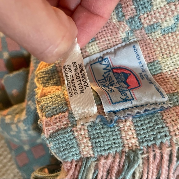 Mystic Valley Traders Vintage Wool Cotton Woven Throw Blanket / Twin UK 92”x52” - Picture 12 of 13